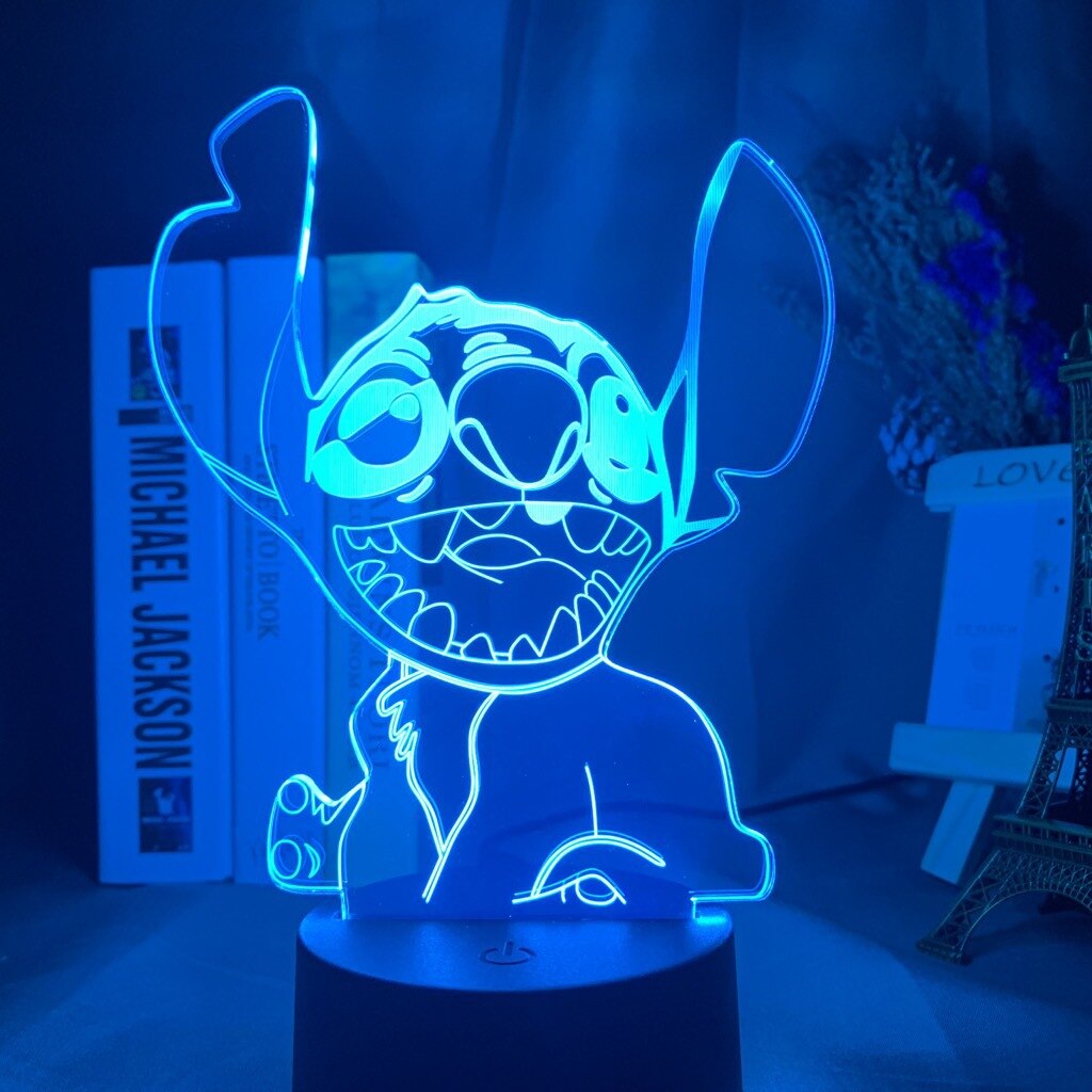 Lampe 3D Stitch qui saute