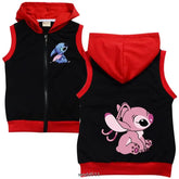 Gilet sans manche rouge et noir Stitch