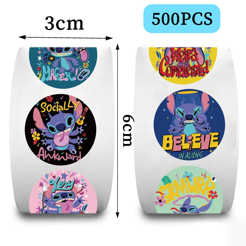 Rouleau de 500 stickers Stitch