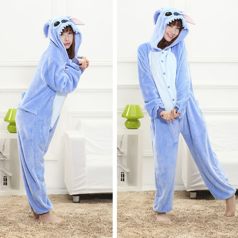 Déguisement Lilo & Stitch adulte : Pyjama/Kigurumi Stitch bleu