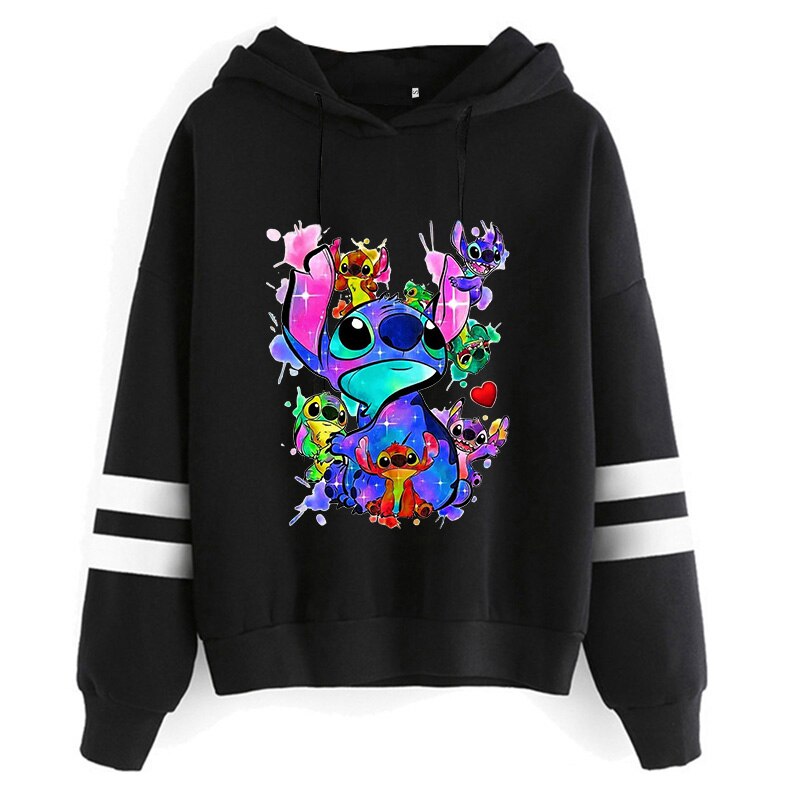 Sweat à capuche hoodie Stitch multicolore fille